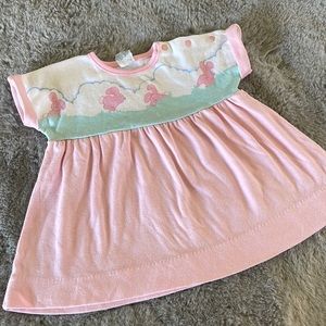 Vintage Carter’s Baby Girl Shirt Dress Sz 18M Bunny Rabbit Easter